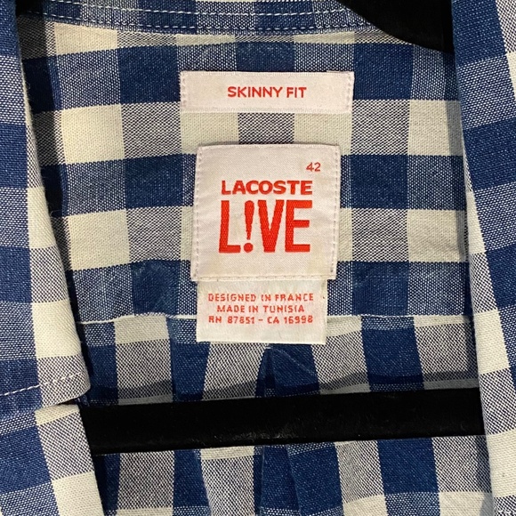 Lacoste Button Up Shirt - Size 42 - Skinny Fit - Picture 2 of 3